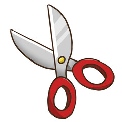 A pair of scissors in the back to school concept, hairdresser, barber illustration