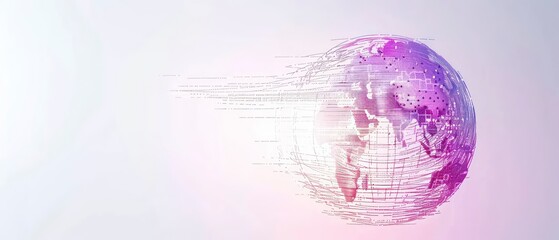 Obraz premium A spherical map of Earth with city lights visible at night, illustrating global connectivity and urbanization