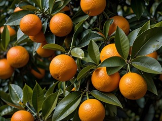 ripe oranges growing on a tree