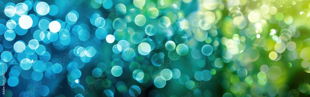 Fototapete a colorful background with green and blue circles. the circles are of different sizes and are scatte