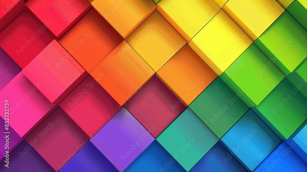 Leinwandbilder a colorful image of squares in various colors. the squares are arranged in a way that creates a rain