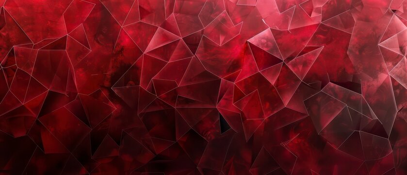 Abstract polygonal background in dark red and black, showcasing modern artistic elements