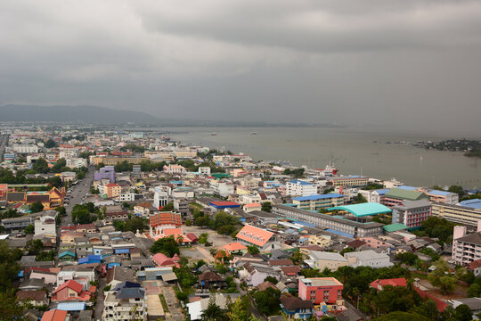 The city of Songkhla. View from Tangkuan hill. Songkhla province. Thailand