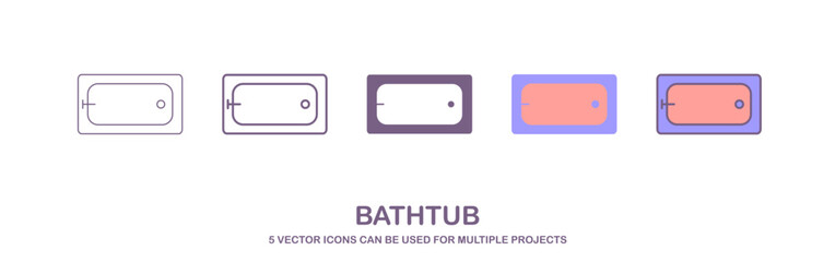 Baby bathtub linear icon. Thin line illustration. Taking bath. Contour symbol. Vector isolated outline drawing. Editable stroke