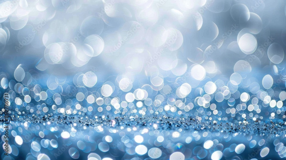 Poster The image is a blue background with many small, round, white dots scattered throughout. The dots are of varying sizes and are arranged in a way that creates a sense of movement and energy
