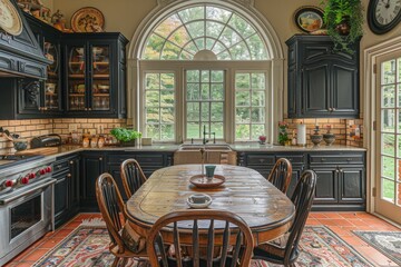 kitchen room with beige theme advertising food photography