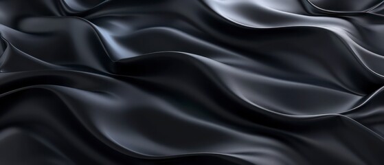 Fototapeta premium Abstract black shapes with smooth gradients, offering a subtle texture and 3D effect on black