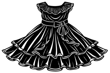 Silhouette of elegant dress for beauty