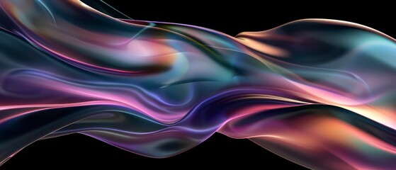 Vibrant fractal art illustrating energy and motion through colorful lines and wave textures