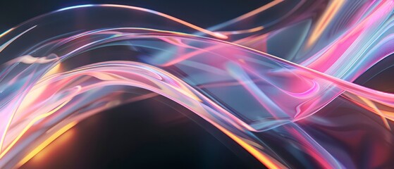 Vibrant fractal art illustrating energy and motion through colorful lines and wave textures