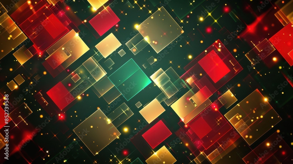 Aufkleber A colorful background with squares of different colors and sizes. The squares are arranged in a way that creates a sense of movement and energy. Scene is vibrant and dynamic