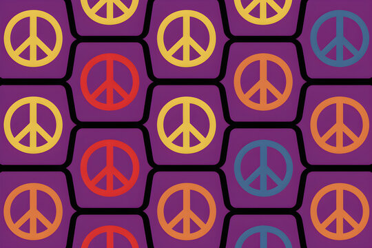 seamless pattern with paece signs