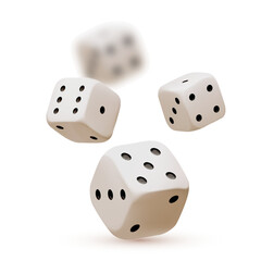 Falling dice. 3D gambling and game design.