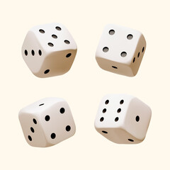 Dice set. 3D gambling and game design.