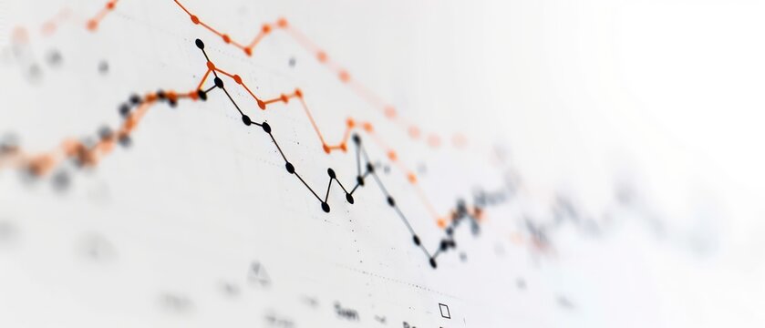 Business graph and chart on paper, illustrating market data and investment trends