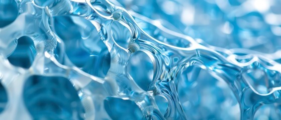 macro bubbles with a bright, clean design, resembling sea foam or organic structure 