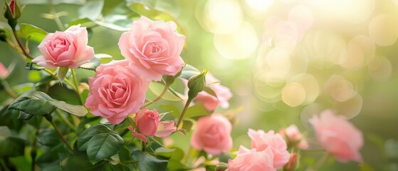 Delicate pink rose, showcasing its vibrant petals and captivating fragrance in a summer garden