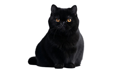 black cat on white background