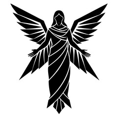 Biblical geometric angel vector silhouette