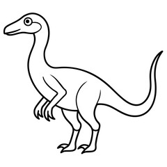 Line art of Hypsilophodon vector silhouette