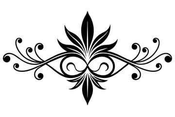 vintage style featuring floral shapes and ornaments vector silhouette