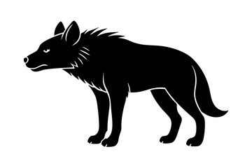 Hyena silhouette black vector illustration white background