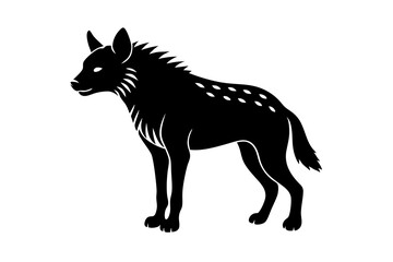 Hyena silhouette black vector illustration white background