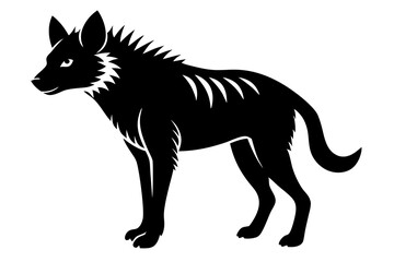 Hyena silhouette black vector illustration white background