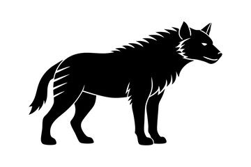 Hyena silhouette black vector illustration white background