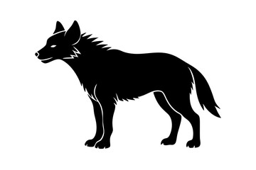 Hyena silhouette black vector illustration white background