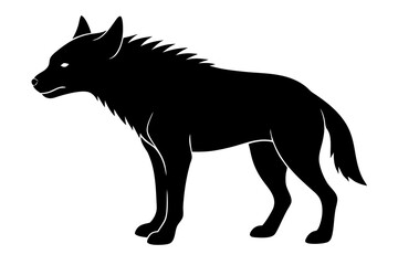 Hyena silhouette black vector illustration white background