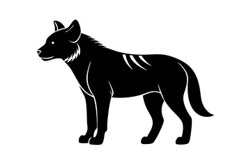 Obraz premium Hyena silhouette black vector illustration white background