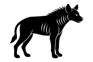Hyena silhouette black vector illustration white background