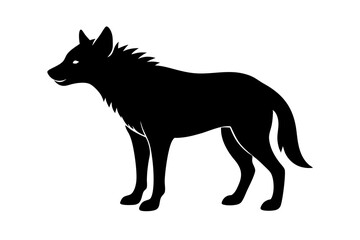Hyena silhouette black vector illustration white background
