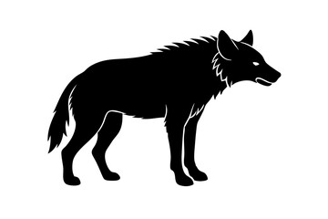 Hyena silhouette black vector illustration white background