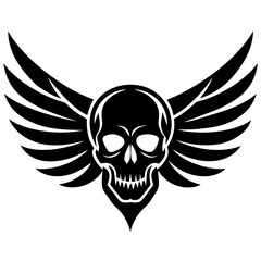 Skull Wings vector silhouette 