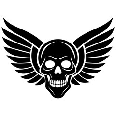 Skull Wings vector silhouette 