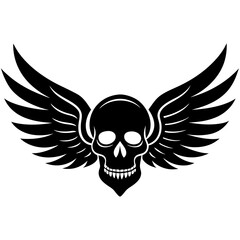 Skull Wings vector silhouette 