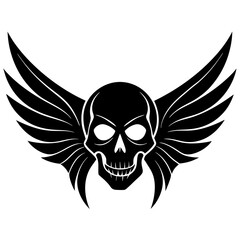 Skull Wings vector silhouette 