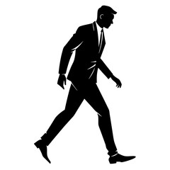 Vector silhouette of walking man with arms swinging