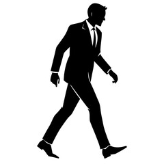 Vector silhouette of walking man with arms swinging