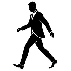 Obraz premium Vector silhouette of walking man with arms swinging