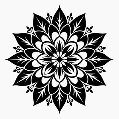 Fototapeta premium flower ornament silhouette white background