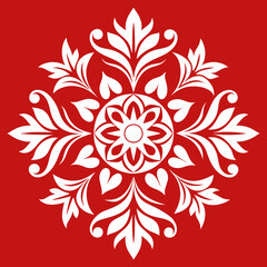 flower ornament silhouette white background