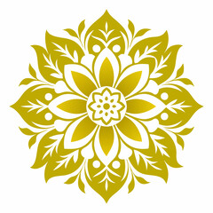 flower ornament silhouette white background