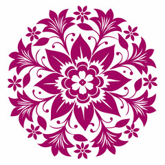 flower ornament silhouette white background