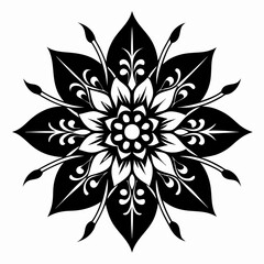 Fototapeta premium flower ornament silhouette white background