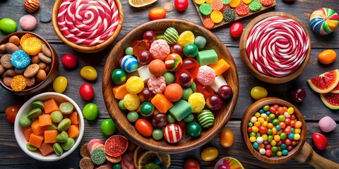 Fototapeta premium Diverse candy and toffee