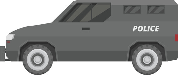 Armored police van transporting criminals with tinted windows for prisoner safety © nsit0108
