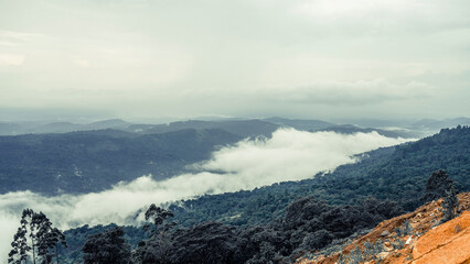mountain landscape with clouds